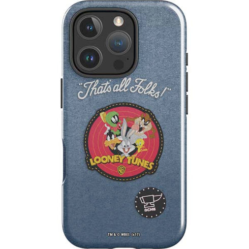 Looney Tunes Thats All Folks Patch iPhone 16 Pro Impact Case
